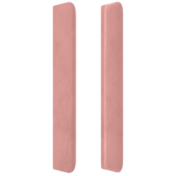 vidaXL Kopfteil mit Ohren Rosa 93x16x118/128 cm Samt
