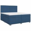 vidaXL Boxspringbett mit Matratze mit Kopfteil Blau 200 x 200 cm Stoff