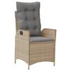 vidaXL 7-tlg. Garten-Essgruppe mit Kissen Beige Poly Rattan