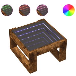 vidaXL Couchtisch mit Infinity-LED R&auml;uchereiche 50x53x30 cm