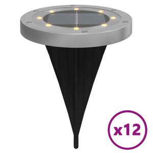 vidaXL Solar-Bodenleuchten mit Erdspie&szlig; 12 Stk. Warmwei&szlig;