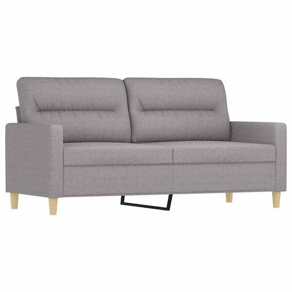 vidaXL 2-Sitzer-Sofa mit Kissen Hellgrau 140 cm Stoff