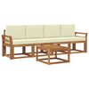 vidaXL Outdoor-Sofagarnitur 5 Stk. Natur und Creme