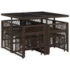 vidaXL 9-tlg. Garten-Essgruppe mit Kissen Braun Poly Rattan