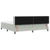 vidaXL Boxspringbett mit Matratze Hellgrau 200 x 200 cm Polyester