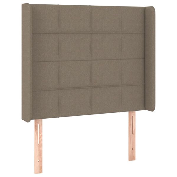 vidaXL LED Kopfteil Taupe 93x16x118/128 cm Stoff