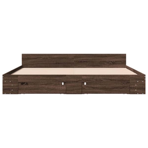 vidaXL Bettgestell mit Schubladen Braun Eichen-Optik 180x200 cm