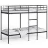 vidaXL Etagenbett ohne Matratze Schwarz 75x190 cm Stahl
