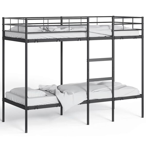 vidaXL Etagenbett ohne Matratze Schwarz 75x190 cm Stahl
