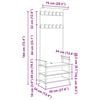 vidaXL Kleiderständer Sonoma-Eiche 75 x 34 x 184 cm Holzwerkstoff