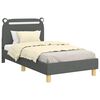 vidaXL Kinderbettgestell mit Kopfteil Dunkelgrau 80 x 160 cm Stoff