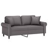 vidaXL 2-Sitzer-Sofa mit Zierkissen Grau 140 cm Kunstleder