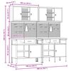 vidaXL Werkbank-Set 8 pcs Rot und Grau Pulverbeschichteter Stahl