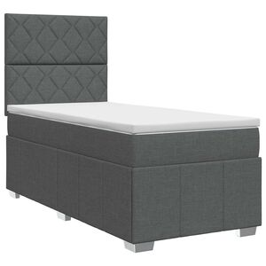 vidaXL Boxspringbett mit Matratze Dunkelgrau Einzeln Stoff