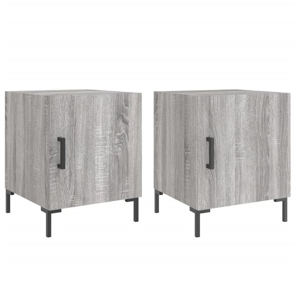 vidaXL Nachttische 2 Stk. Grau Sonoma 40x40x50 cm Holzwerkstoff