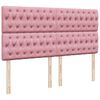 vidaXL Boxspringbett mit Matratze Rosa 180x200 cm Samt