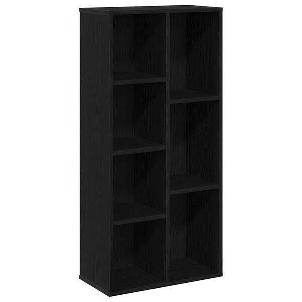 vidaXL B&uuml;cherregal Schwarz Eichen-Optik 50 x 25 x 102 cm