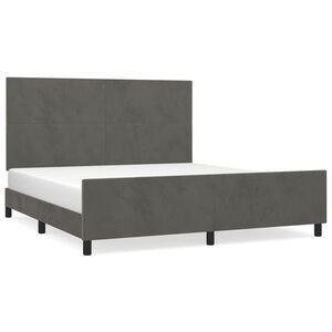 vidaXL Bettgestell ohne Matratze Dunkelgrau 160x200 cm Samt