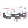 vidaXL 8-tlg. Garten-Sofagarnitur mit Kissen Beige Poly Rattan