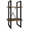 vidaXL B&uuml;cherregal 2 F&auml;cher Braun Eiche-Optik 40x30x70cm Holzwerkstoff