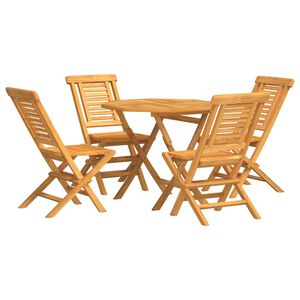 vidaXL 5-tlg. Garten-Essgruppe Massivholz Teak