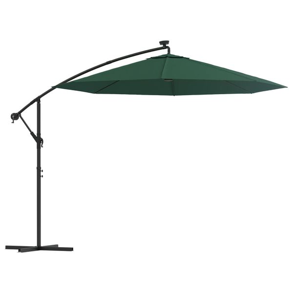 vidaXL Sonnenschirm Ampelschirm mit LED-Beleuchtung 300 cm Metallmast