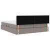 vidaXL Bett mit LED-Lichtleisten mit Kopfteil Taupe 180 x 200 cm Stoff