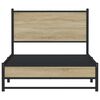 vidaXL Metallbett ohne Matratze Sonoma-Eiche 107x203 cm
