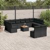 vidaXL 13-tlg. Garten-Sofagarnitur mit Kissen Schwarz Poly Rattan
