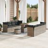 vidaXL Garten-Sofa-Set mit Kissen mit Speicher 11 pcs Grau