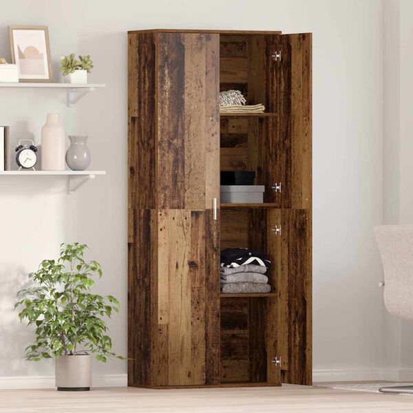 vidaXL Highboard Altholz 70 x 33,5 x 180 cm Holzwerkstoff