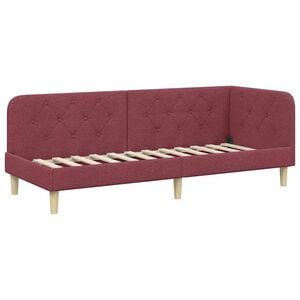 vidaXL Eckbettgestell Weinrot 80 x 200 cm Stoff