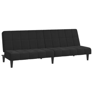 vidaXL Schlafsofa 2-Sitzer Schwarz Samt