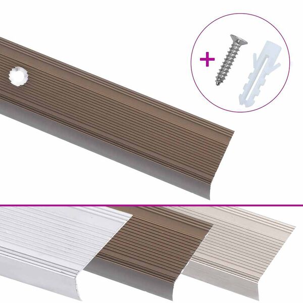 vidaXL Treppenkantenprofil in L-Form 15 Stk. Aluminium 100cm Braun