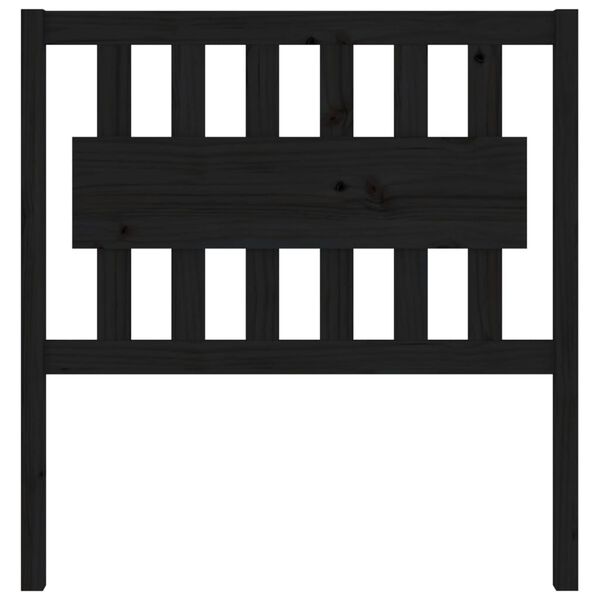 vidaXL Kopfteil Schwarz 95,5x4x100 cm Massivholz Kiefer