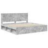 vidaXL Bettrahmen mit Kopfteil Beton 200 x 200 cm Massives Kiefernholz