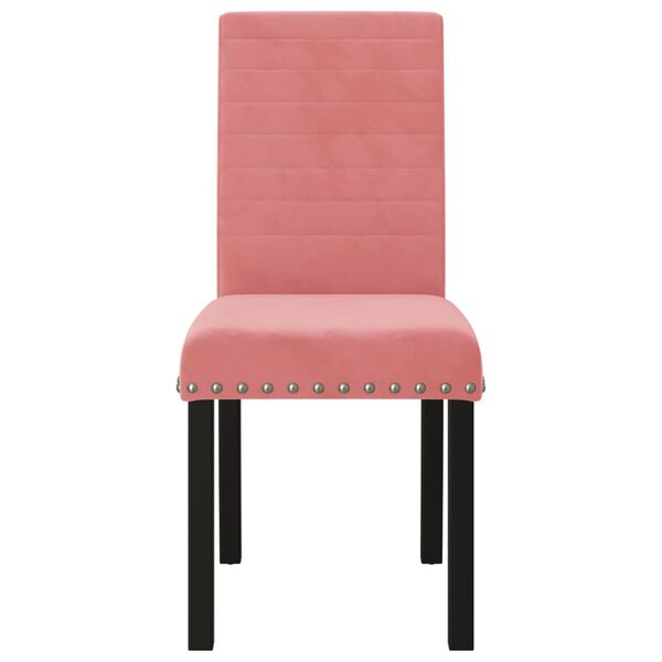 vidaXL Esszimmerst&uuml;hle 4 Stk. Rosa Samt