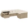 vidaXL 10-tlg. Garten-Sofagarnitur mit Kissen Beige Poly Rattan