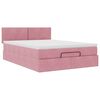 vidaXL Ottoman-Bett mit Matratze & LEDs Rosa 140x200 cm Samt