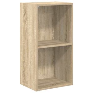vidaXL B&uuml;cherregal 2 F&auml;cher Sonoma-Eiche 40x30x76,5 cm Holzwerkstoff