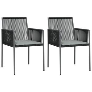 vidaXL Gartenst&uuml;hle mit Kissen 2 Stk. Schwarz 54x60,5x83,5 cm