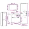 vidaXL Badezimmerm&ouml;bel-Set mit Regal mit T&uuml;r 5 pcs Braun Holzwerkstoff