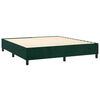 vidaXL Boxspringbett mit Matratze & LED Dunkelgr&uuml;n 180x200 cm Samt