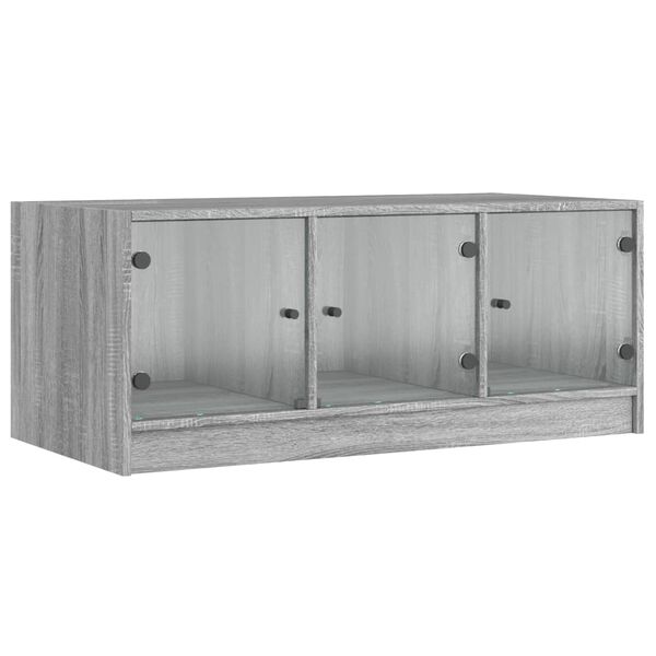 vidaXL Couchtisch mit Glast&uuml;ren Grau Sonoma 102x50x42 cm