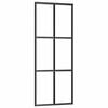 vidaXL Schiebet&uuml;r ESG-Glas und Aluminium 76x205 cm Schwarz