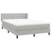 vidaXL Boxspringbett mit Matratze Hellgrau 140x210 cm Samt