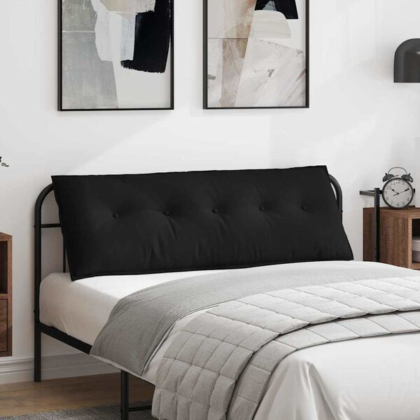 vidaXL R&uuml;ckenkissen Schwarz 140 x 50 cm Mikrofaserstoff