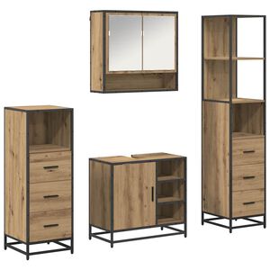 vidaXL Badezimmerm&ouml;bel-Set 4 stk. Artisan-Eiche 65 x 33 x 60 cm