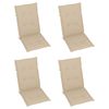 vidaXL Verstellbare Gartenst&uuml;hle mit Auflagen 4 Stk. Massivholz Teak