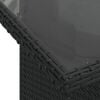 vidaXL 7-tlg. Garten-Sofagarnitur mit Kissen Schwarz Poly Rattan